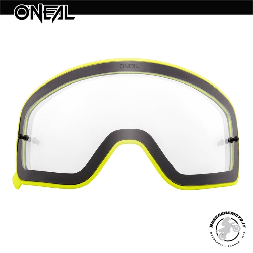 TRANSPARENT REPLACEMENT LENS FOR O'NEAL B50 MAGNETIC GOGGLES WITH YELLOW FRAME