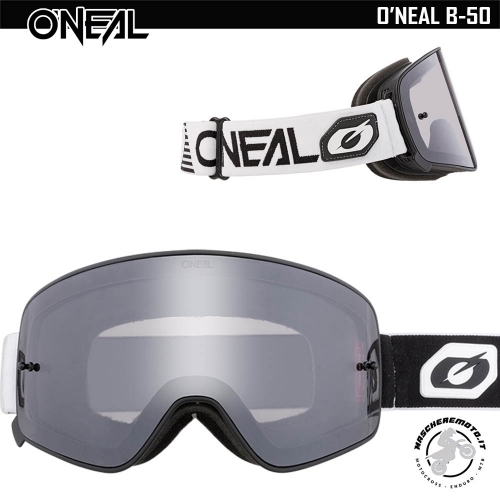 MASCHERA CROSS ENDURO NERO O’NEAL B-50 FORCE LENTE MAGNETICA A SPECCHIO GRIGIO