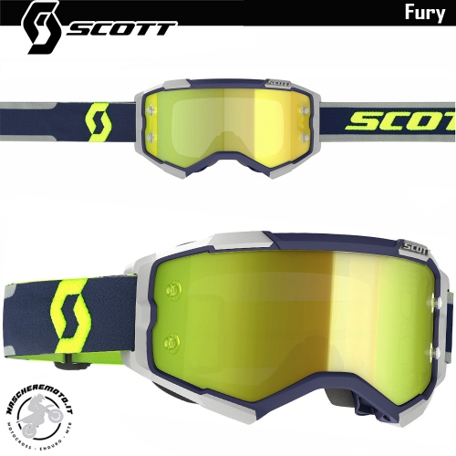 CROSS ENDURO GOGGLE SCOTT PROSPECT BLUE GREY GOLD MIRROR LENS