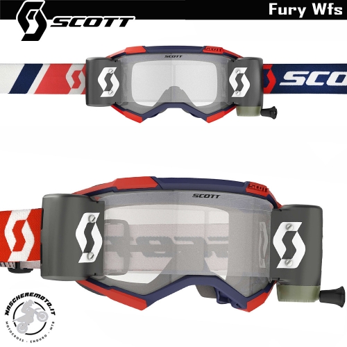 MASCHERA CROSS ENDURO SCOTT FURY WFS 2050 ROLL-OFF 50MM RED BLUE