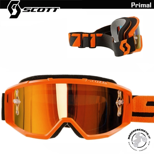 SCOTT PRIMAL ORANGE BLACK CROSS ENDURO GOGGLE ORANGE MIRROR LENS