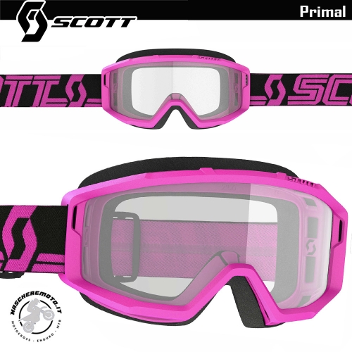 SCOTT PRIMAL BLACK PINK CROSS ENDURO GOGGLE CLEAR LENS