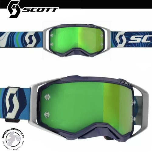 CROSS ENDURO GOGGLE SCOTT PROSPECT BLUE GREEN GREEN MIRROR LENS