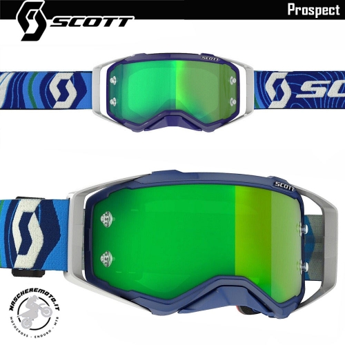 CROSS ENDURO GOGGLE SCOTT PROSPECT BLUE GREEN GREEN MIRROR LENS