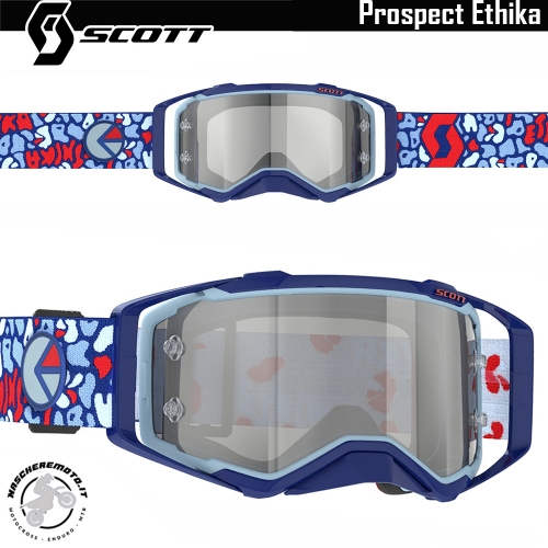 CROSS ENDURO GOGGLE SCOTT PROSPECT ETHIKA SILVER CHROME MIRROR LENS