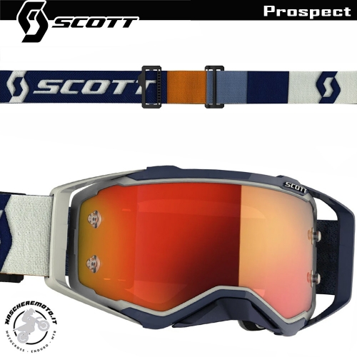 CROSS ENDURO GOGGLE SCOTT PROSPECT GREY DARK BLUE ORANGE MIRROR LENS