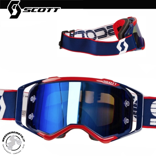 CROSS ENDURO GOGGLE SCOTT PROSPECT BLUE RED BLUE MIRROR LENS