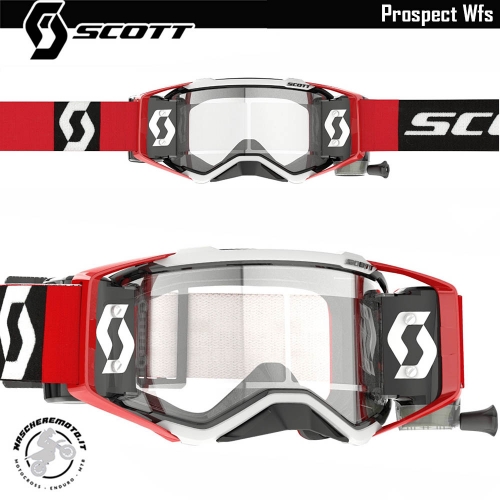 CROSS ENDURO GOGGLE SCOTT PROSPECT WFS ROLL-OFF 50MM RED BLACK