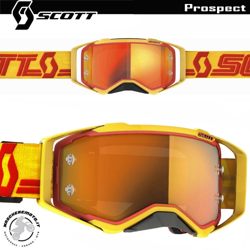 CROSS ENDURO GOGGLE SCOTT PROSPECT YELLOW RED ORANGE MIRROR LENS