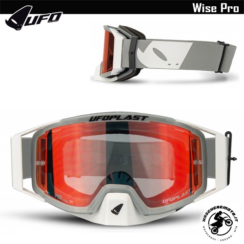 MASCHERA CROSS ENDURO UFO WISE PRO GRIGIO LENTE SPECCHIATA