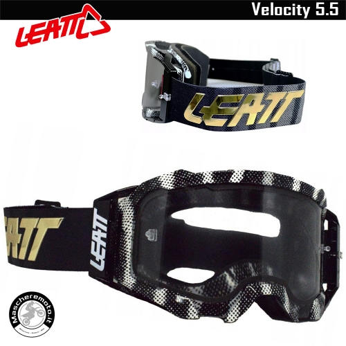 MASCHERA CROSS ENDURO MTB LEATT VELOCITY 5.5 ZEBRA LIGHT GREY 58%