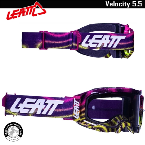 CROSS ENDURO MTB GOGGLE LEATT VELOCITY 5.5 ZEBRA NEON LIGHT GREY 58%