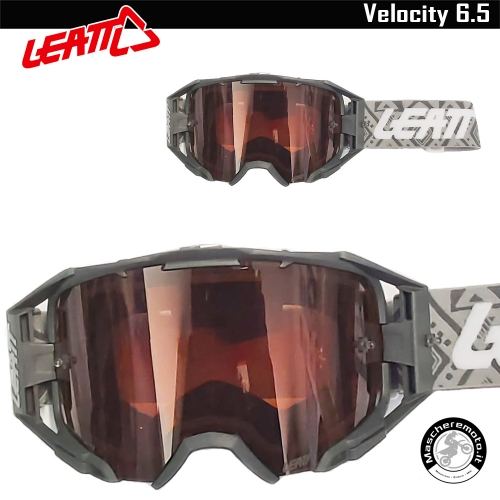 MASCHERA CROSS ENDURO MTB LEATT VELOCITY 6.5 GREY WHITE LENTE ROSE 32%