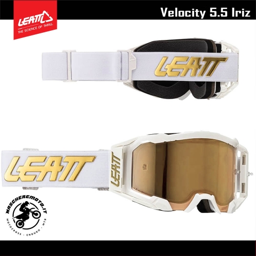 CROSS ENDURO MTB GOGGLE LEATT VELOCITY 5.5 IRIZ WHITE BRONZE