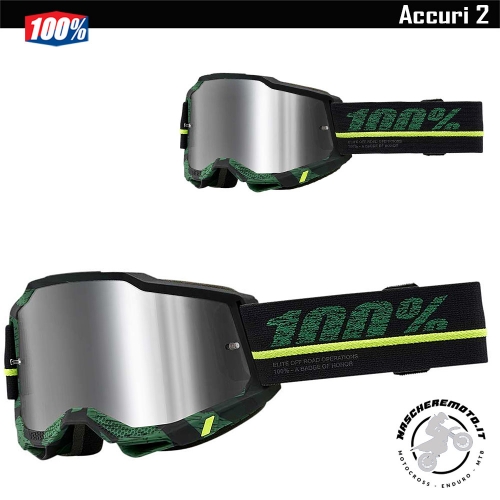 MOTOCROSS ENDURO GOGGLE 100% ACCURI 2 OVERLORD MIRROR LENS