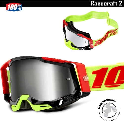 MASCHERA MOTOCROSS ENDURO 100% RACECRAFT 2 WIZ LENTE A SPECCHIO