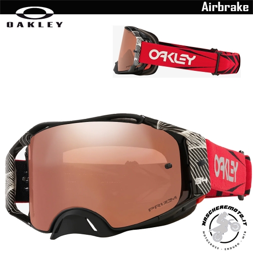 MOTOCROSS ENDURO GOGGLE OAKLEY AIRBRAKE MX HERLINGS SIG RED PRIZM BLACK LENS