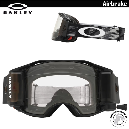 MASCHERA CROSS ENDURO OAKLEY AIRBRAKE MATT BLACK MX PRIZM LOW LIGHT RACE READY ROLL-OFF