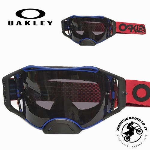 MOTOCROSS ENDURO GOGGLE OAKLEY AIRBRAKE MX BLUE FLAG BLUE LIMITED EDITION DARK SMOKE LENS