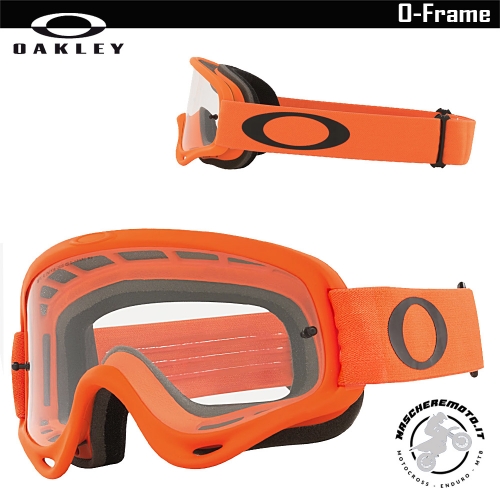 MASCHERA MOTOCROSS ENDURO OAKLEY O-FRAME ARANCIO LENTE CHIARA