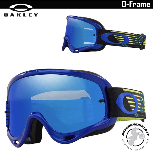 MOTOCROSS ENDURO GOGGLE OAKLEY O-FRAME CIRCUIT YELLOW BLUE IRIDIUN LENS