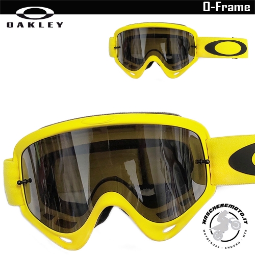 MOTOCROSS ENDURO GOGGLE OAKLEY O-FRAME YELLOW DARK GREY LENS