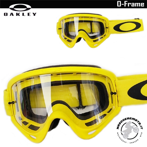 MASCHERA MOTOCROSS ENDURO OAKLEY O-FRAME GIALLO LENTE CHIARA