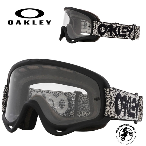 MOTOCROSS ENDURO GOGGLE OAKLEY O-FRAME MX GREY CRACKLE CLEAR LENS