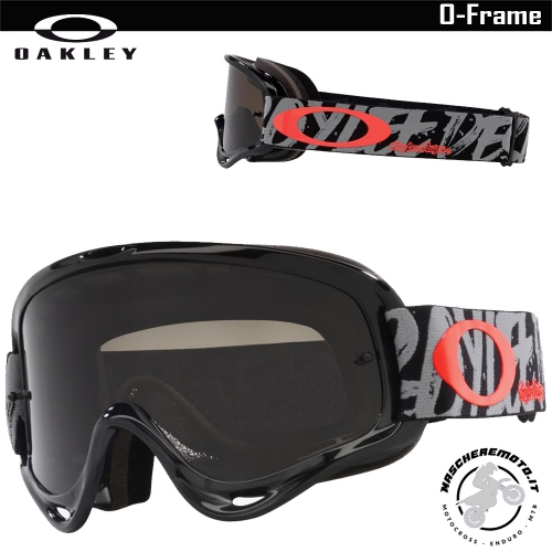 MOTOCROSS ENDURO GOGGLE OAKLEY O-FRAME TROY LEE DESIGNS PAINTED BLACK DARK GREY LENS