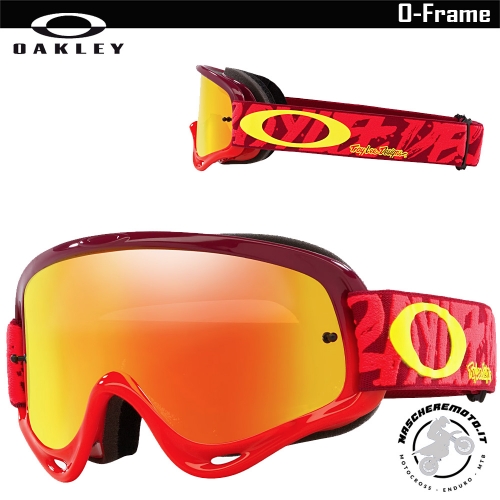 MOTOCROSS ENDURO GOGGLE OAKLEY O-FRAME PAINTED RED TROY LEE DESIGNS IRIDIUN LENS