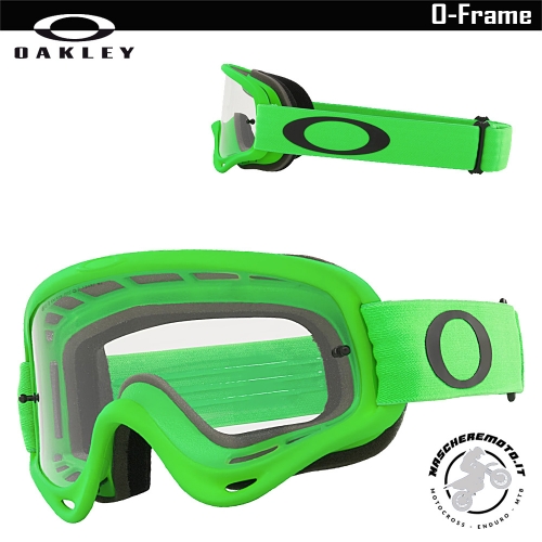 MOTOCROSS ENDURO GOGGLE OAKLEY O-FRAME GREEN CLEAR LENS