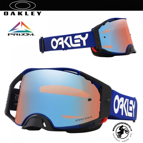 OCCHIALI MASCHERA CROSS ENDURO OAKLEY MX AIRBRAKE MOTO BLUE PRIZM SAPPHIRE