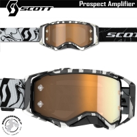 MASCHERA CROSS ENDURO SCOTT PROSPECT AMPLIFIER MARBLE BLACK WHITE LENTE A SPECCHIO GOLD