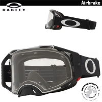 MOTOCROSS ENDURO GOGGLE OAKLEY AIRBRAKE MX TUFF BLOCKS BLACK GUNMETAL CLEAR LENS