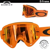 MASCHERA MOTOCROSS ENDURO OAKLEY O-FRAME ARANCIO LENTE SPECCHIO