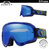 MASCHERA MOTOCROSS ENDURO OAKLEY O-FRAME CIRCUIT GIALLO BLU LENTE SPECCHIO